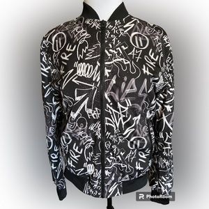 BERSHKA Graffiti-tagging design bomber jacket